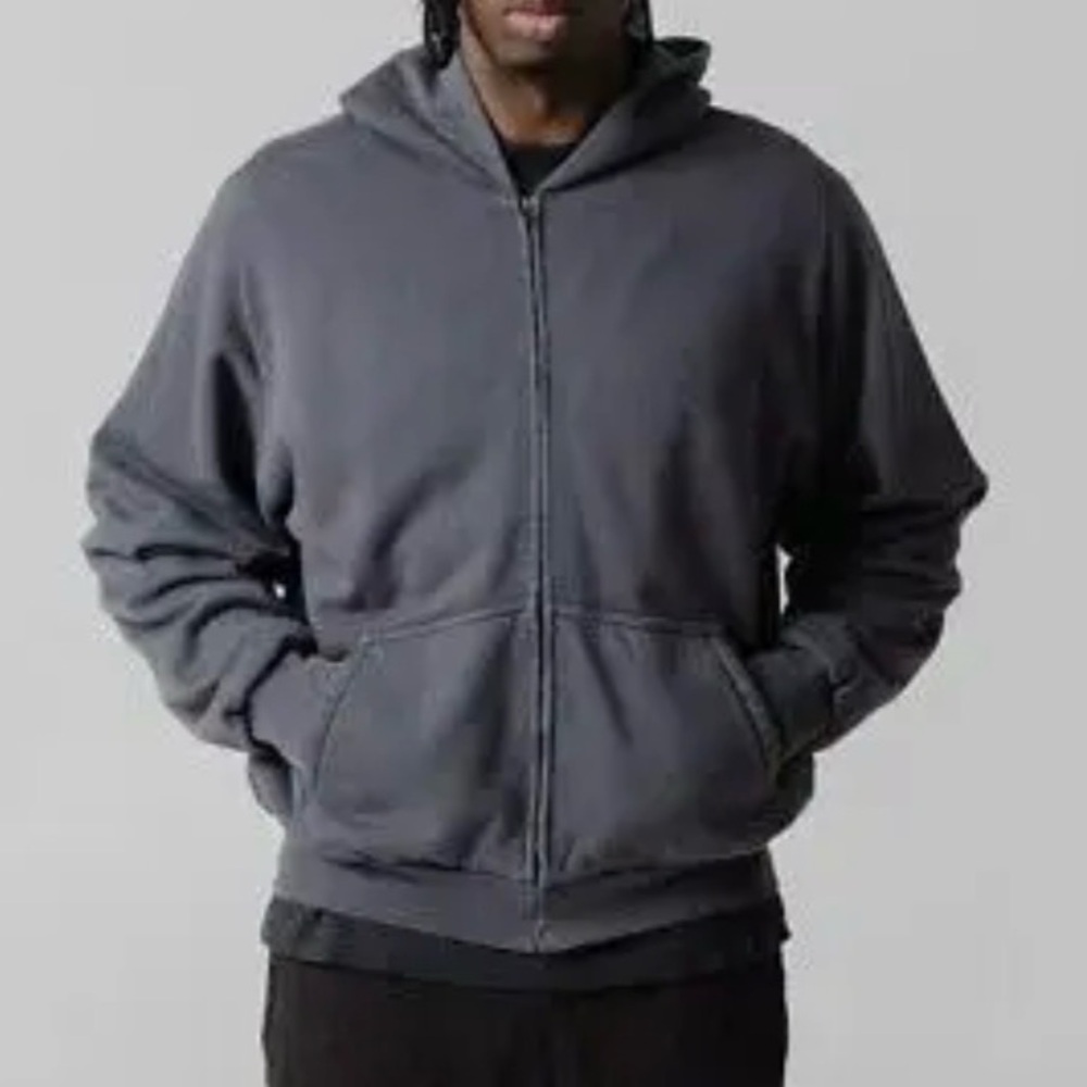 Yeezy Gap Engineered By Balenciaga Zip Up Hoodie Jacket, OVERSIZED, DK GRAY, XXL